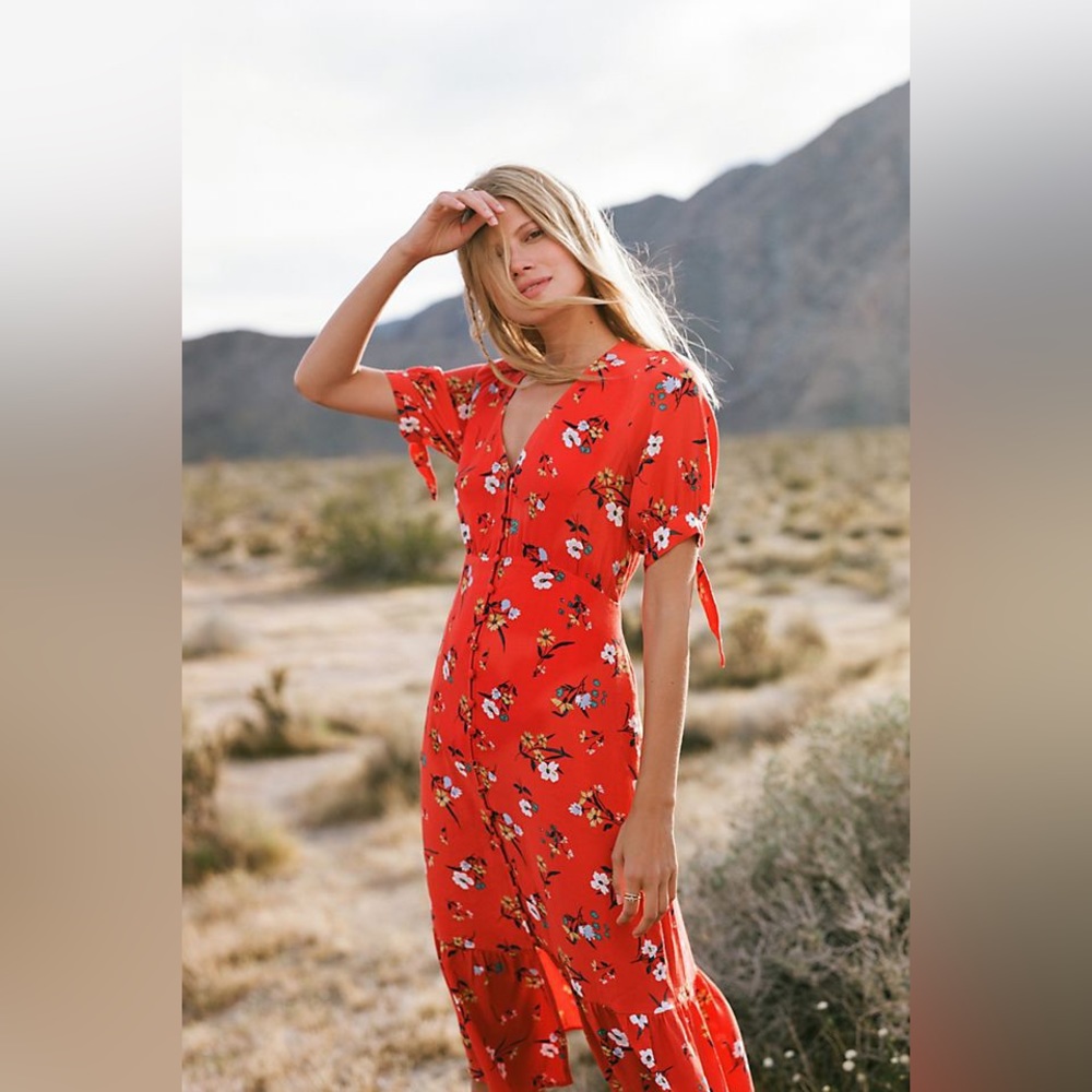 Maeve Floral Red Dress